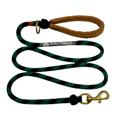 The Clipper – Soft Handle Scallywags Dog Leash: "The Clipper dog leash with soft padded handle, 1.8m length, and durable solid brass fittings. Comfortable and strong for daily walks and adventures.